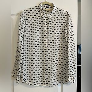 Theory shirt with flap covering buttons. Size Medium. Worn once